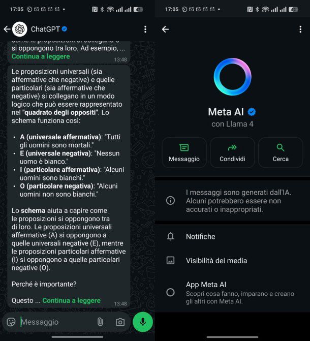 ChatGPT su WhatsApp