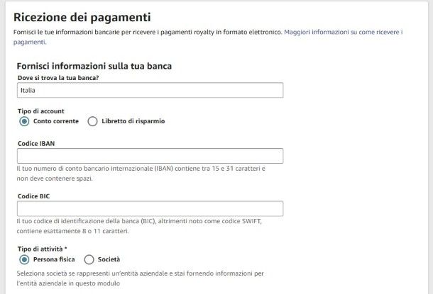 Modulo Pagamenti Amazon KDP