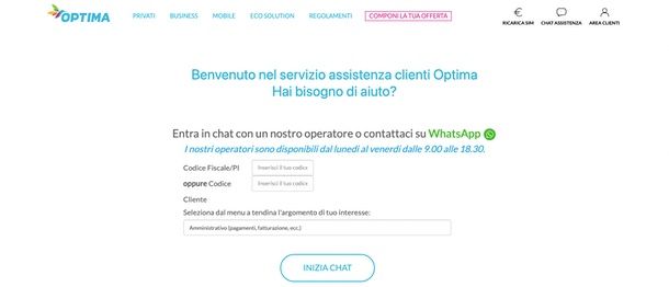Chat Assistenza Optima Italia