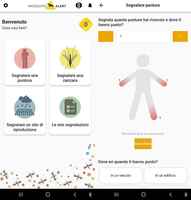 App per le zanzare
