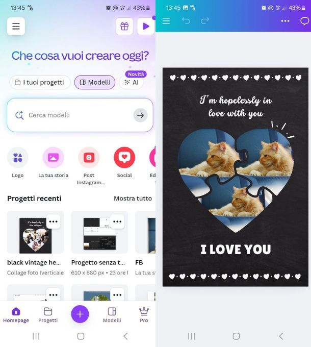 canva cuore app