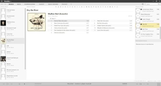interfaccia MusicBee