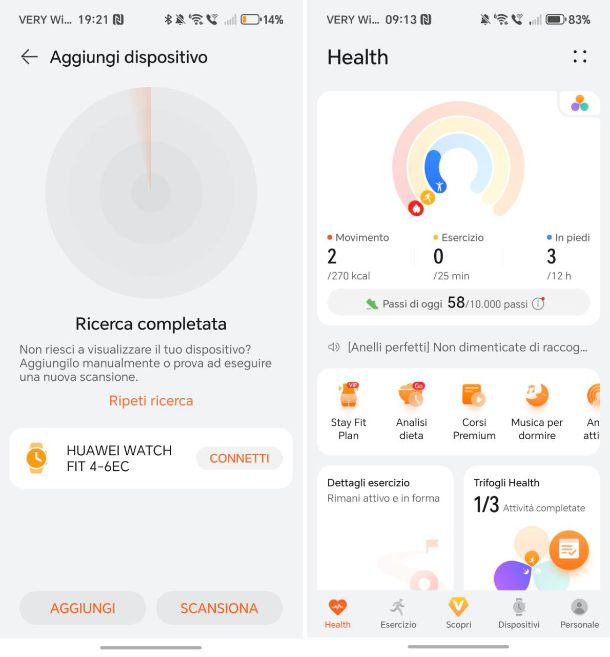 Associare l'orologio Huawei