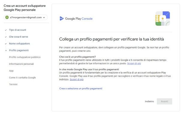 Account sviluppatore Google Play