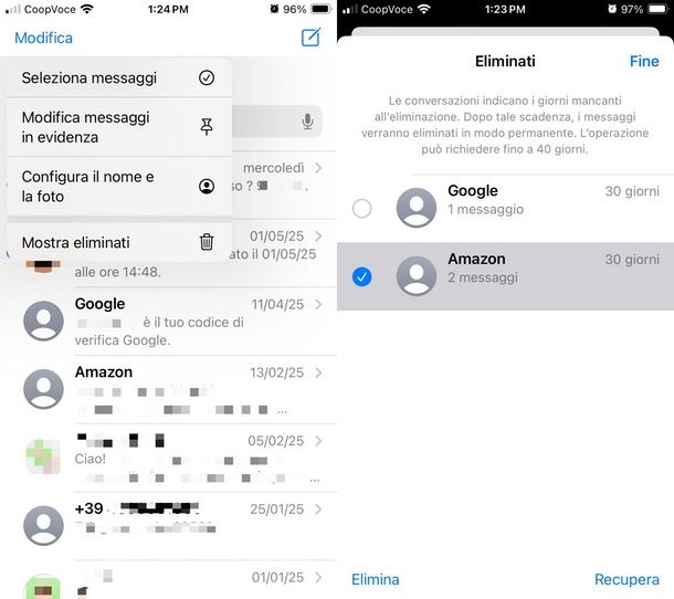 Come vedere i messaggi eliminati su iPhone