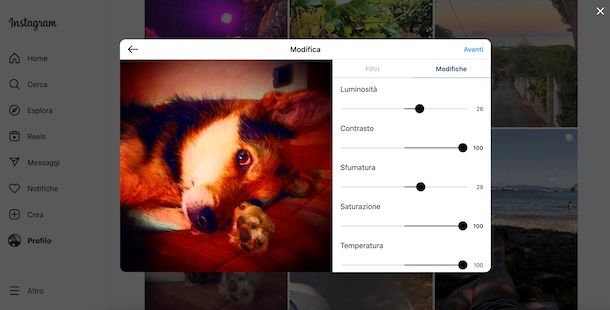 Versione Web di Instagram