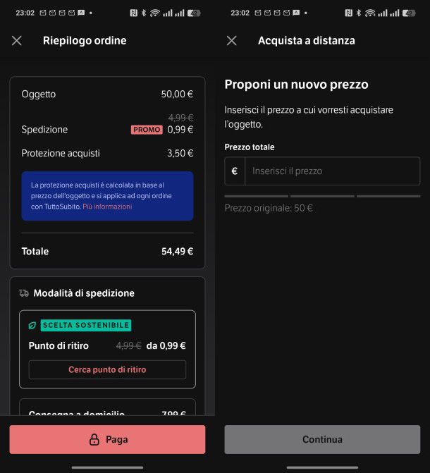 Acquisto su Subito
