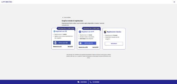 registrazione Lottomatica