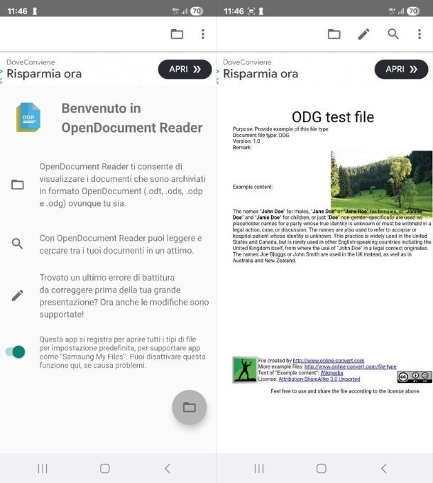 open document