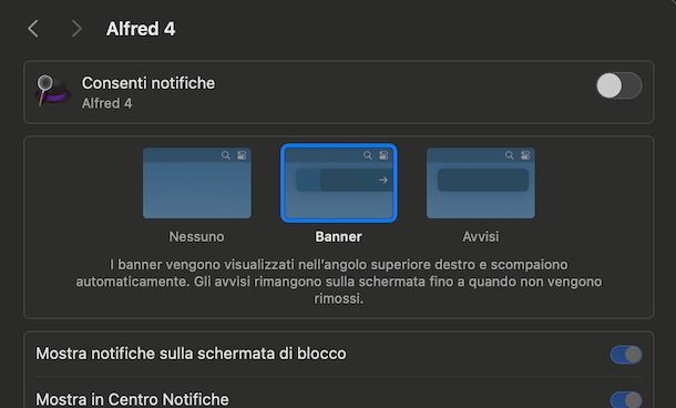 Togliere popup notifiche app macOS