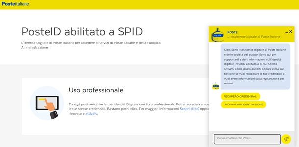 Come chattare con l'assistente digitale di Poste Italiane