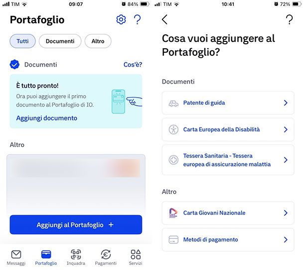 Come inserire documenti su app IO