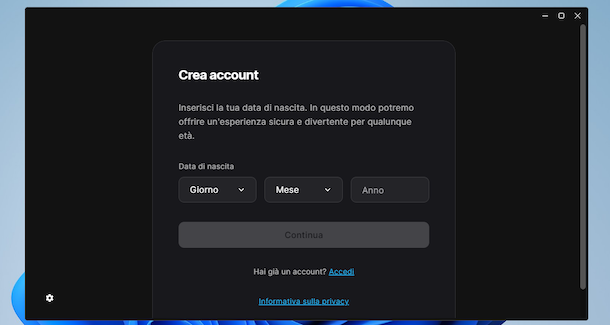 Creare account per Fortnite