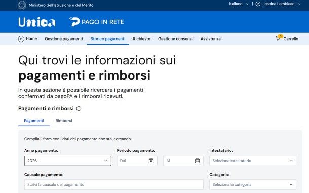 Come scaricare ricevuta pagamento pagoPA: scuola