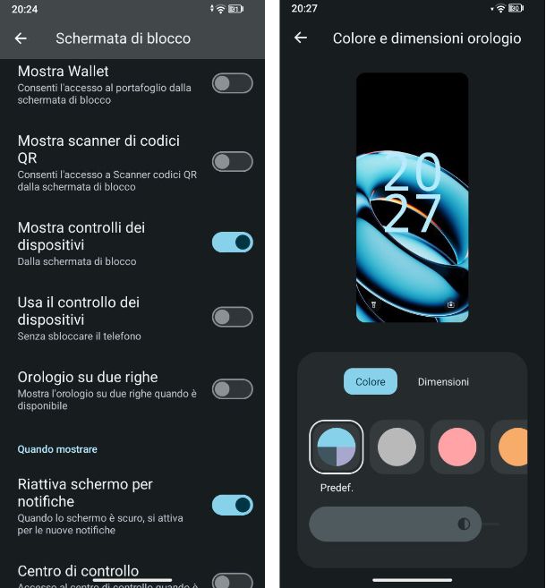 Come mettere l'orologio sulla schermata di blocco Android
