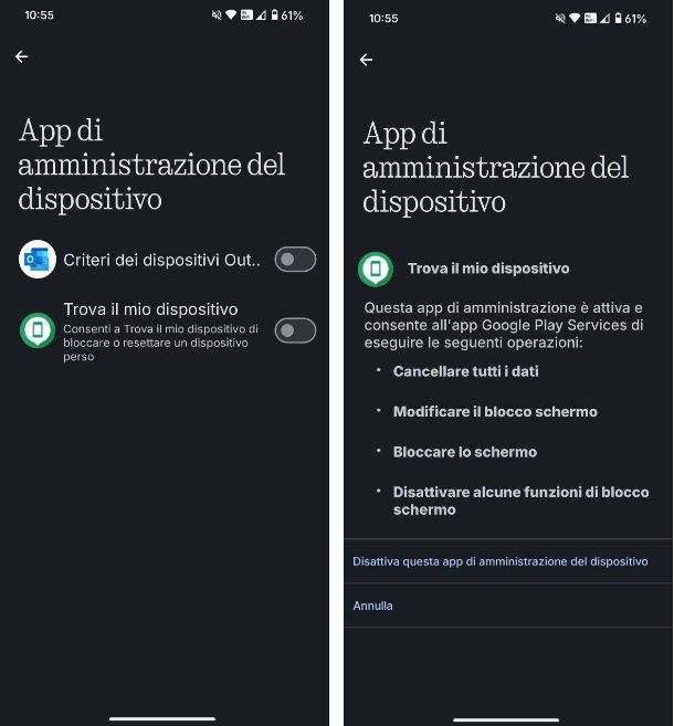 App con permessi da amministratore