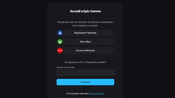 Login Epic Games