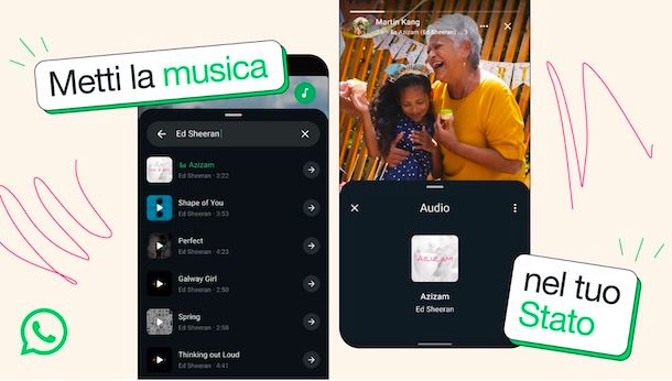 Stato di WhatsApp con la musica