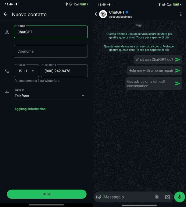 Installare ChatGPT WhatsApp
