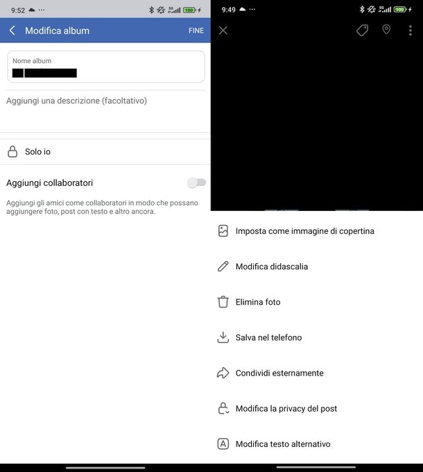 Bloccare proprie foto Facebook Android