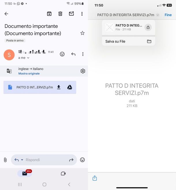 come scaricare i file p7m