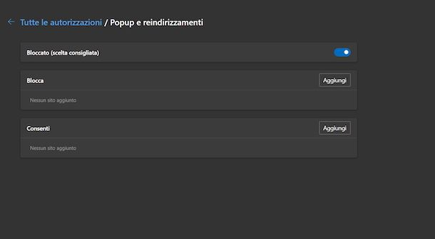 Togliere popup Microsoft Edge Windows