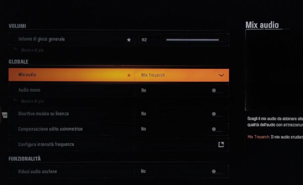 impostazioni audio Black Ops 6 Playstation