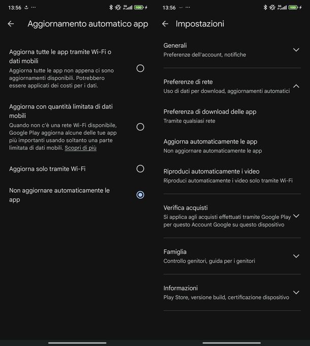 Bloccare aggiornamenti app Android