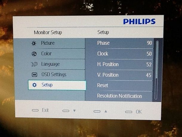 Impostazioni del monitor