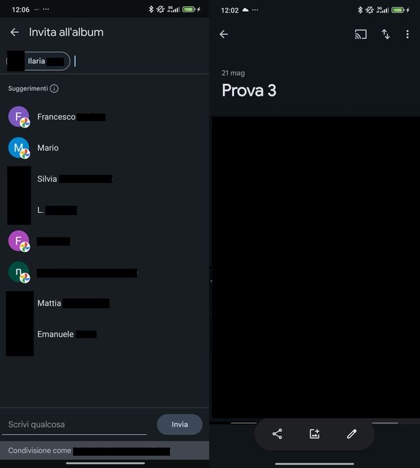 Creare album foto condiviso Android