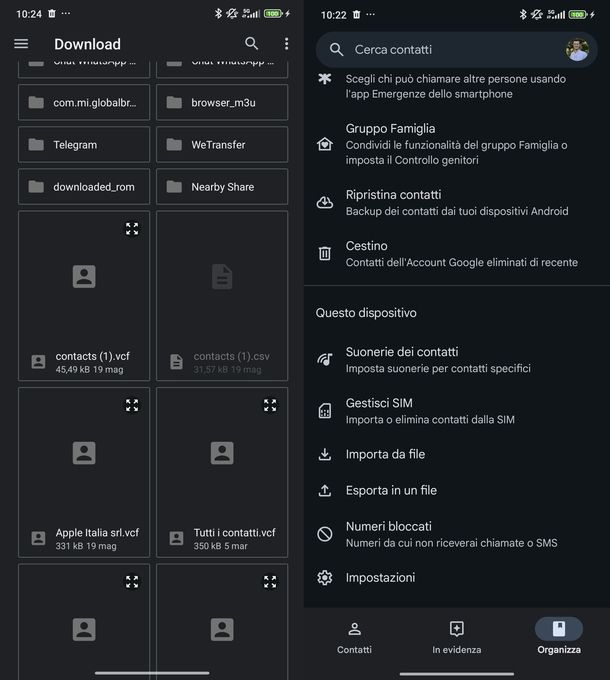 Esportare contatti da Gmail a Android