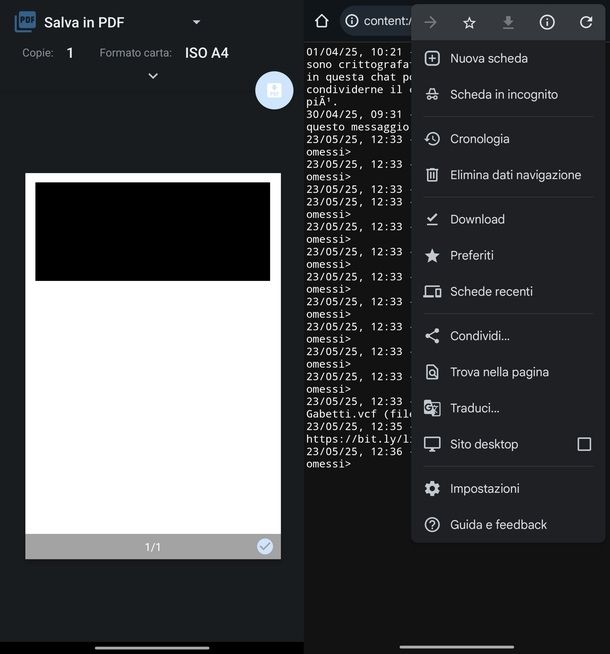 Come salvvare chat WhatsApp in PDF