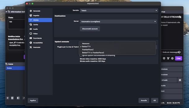 Plugin chat Twitch su OBS