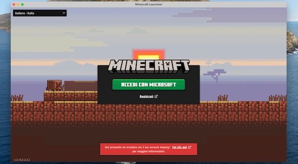 Creare un account Microsoft Minecraft