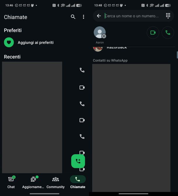 chiamata WhatsApp