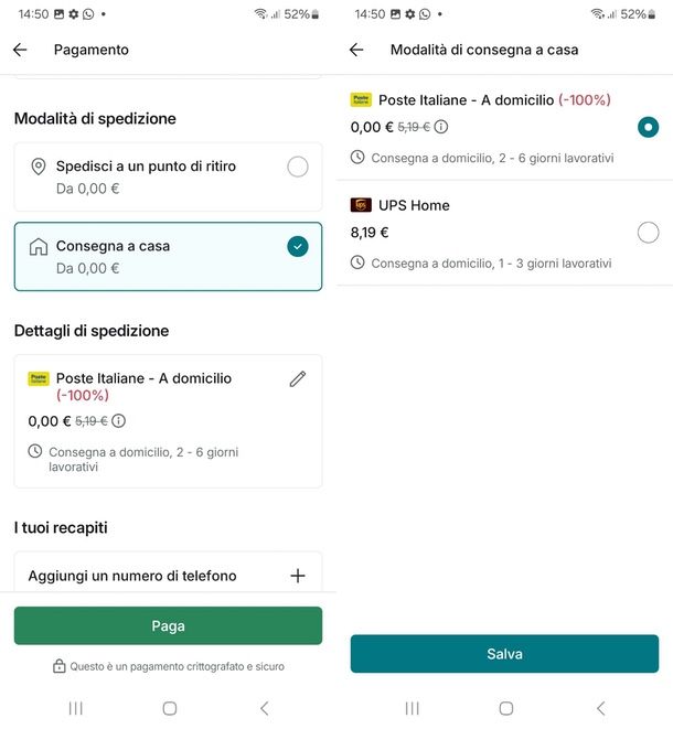 medicare corriere Vinted acquirente