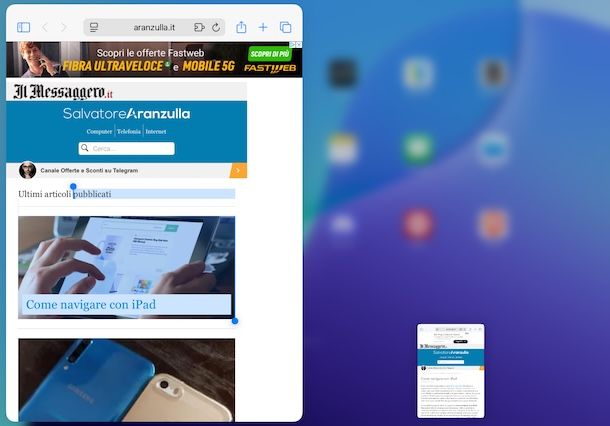 Sostituire app in modalità Split View