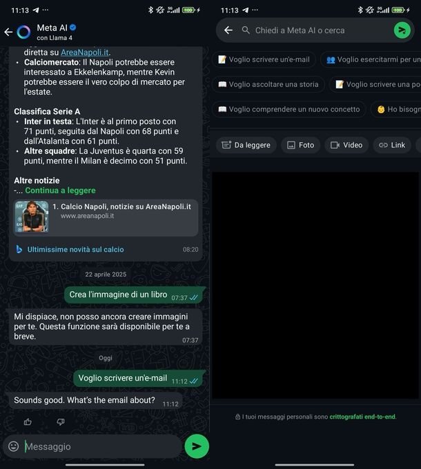 Usare Meta AI WhatsApp