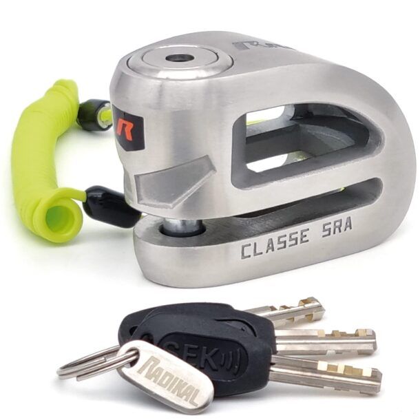 Blocco Freno A Disco Con Allarme Antifurto Per Moto E Scooter - Perno 6mm, Impermeabile, Con Staffa E 2 Chiavi