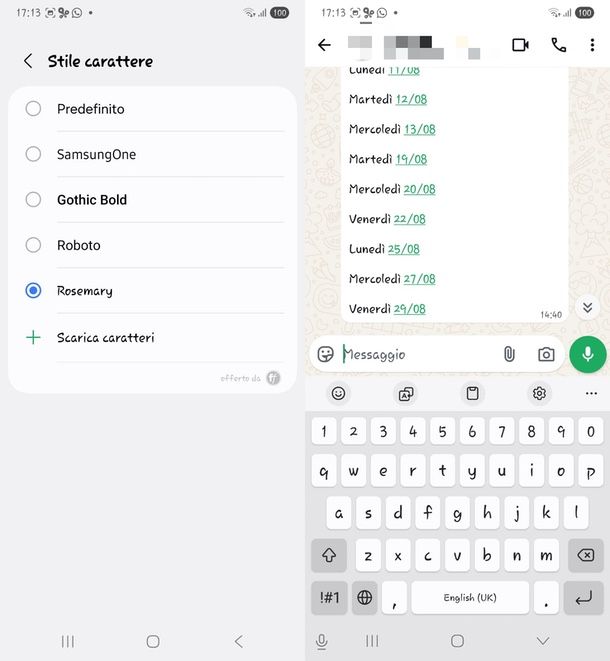 Cambiare font tastiera Android