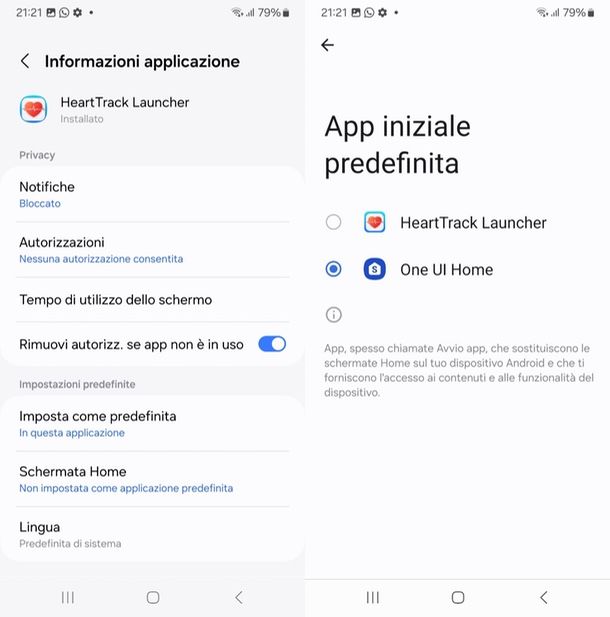 Come disinstallare Heart Track Launcher Android