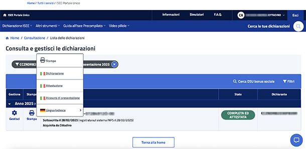 Come scaricare la DSU dal sito dell'INPS