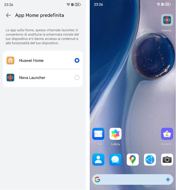 Installare launcher alternativo