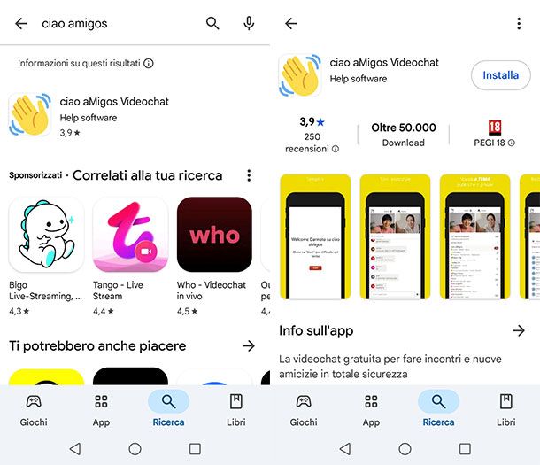 Come scaricare app ciao aMigos — Android