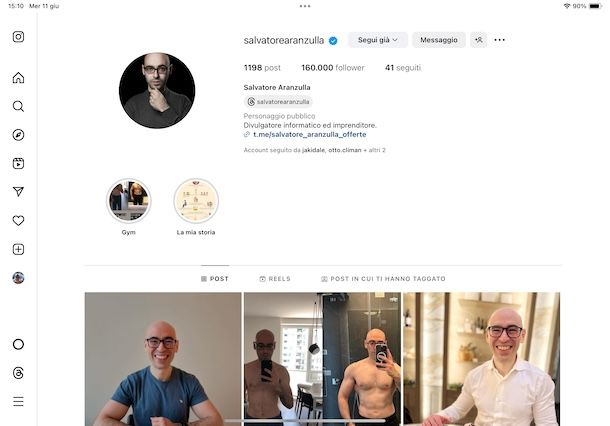 Instagram Web su iPad