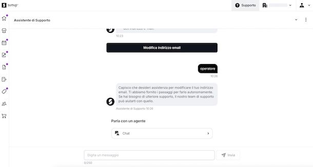 Chattare con operatore SumUp