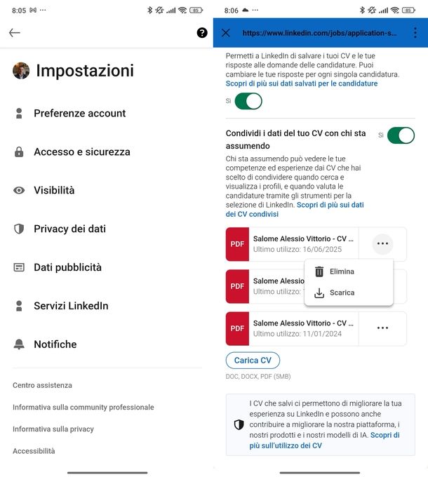 Scaricare CV LinkedIn app