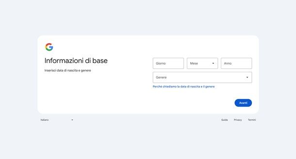 creazre account google