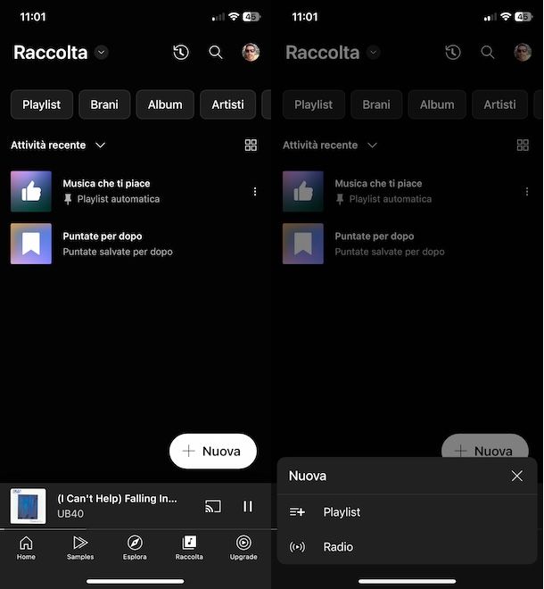 Fare playlist su YouTube Music