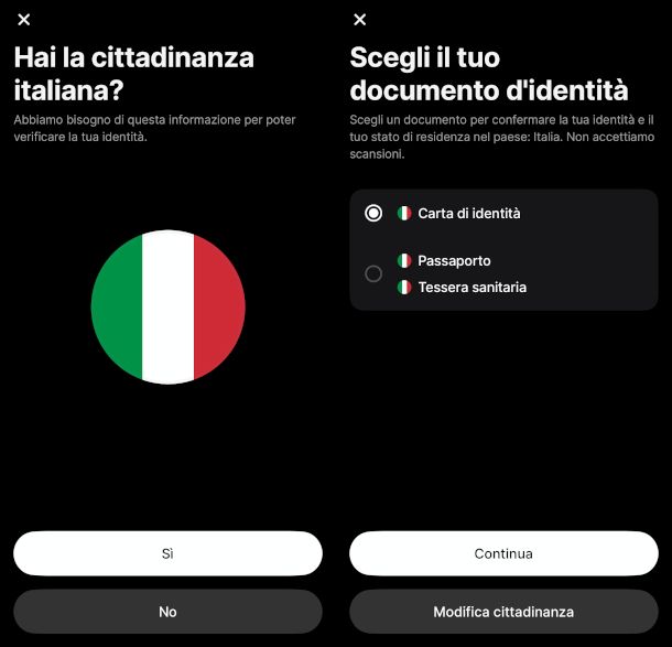 schermate procedura di migrazione IBAN italiano app Revolut